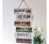 TEMU Letrero Decorativo de Madera 2D - Un 2D con Frases Inspiradoras, Principios , y como Decoración para la Habitación. Esta Placa de Madera Vintage es un Regalo y Elevador para Ocasiones