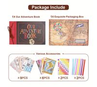 TEMU Libro de a Vintage - Álbum de Papel de 40 Páginas con Clip de Cuerda, Ideal para Regalos de San Valentín y Festivales, 11.9x7.6 pulgadas