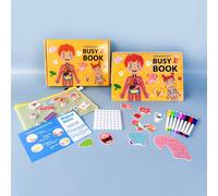 TEMU Libro de Actividades para Niños, Reconocimiento de del Cuerpo Infantil, Herramientas Sensoriales y Educativos para Autismo, Juego Interactivo Multifuncional en Papel