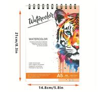 TEMU Libro de acuarela de gran tamaño con - Tamaño A5, cubierta gruesa de calidad, páginas de papel , adecuado para pintura y acuarela, ideal para varios artistas
