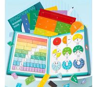 TEMU Libro de Aprendizaje de Geometría Fraccionaria con Tablero Introducción al Reconocimiento, Juguete Educativo de Matemáticas de y