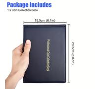 TEMU Libro de colección de monedas de 180/240 cuadrículas, estuche de almacenamiento de sellos de gran capacidad con , soportes de exhibición de monedas, regalo de Halloween y Navidad