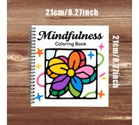 TEMU Libro de colorear con diseño mandala simple pero para relajación y mindfulness, 26 páginas, 21x21 cm - ideal para Navidad, Halloween, fiestas navideñas y - 1 o 2 unidades