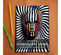 TEMU Libro de colorear estereoscópico artístico para adultos - 20 páginas, edición , creativa, ideal para dibujar, regreso a , , regalos de fiesta, técnicas de dibujo | Libro de colorear temático |