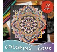 TEMU Libro de Colorear Mandalas Mágicos para Adultos - 8.3×11.2 Pulgadas, 22 Páginas Intrincado: Regalo para Entusiastas de la Meditación y Familias
