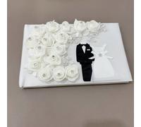 TEMU Libro de invitados de boda para firmar, un libro de mensajes para y el novio, y un libro de firmas para mensajes de boda.