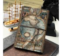 TEMU Libro de Mapa Vintage de 40 Páginas con Páginas HD Brillantes - Ilustraciones Históricas de Ideales para Educación, Viajes y Decoración - Regalo Mágico (Encuadernación Metálica )