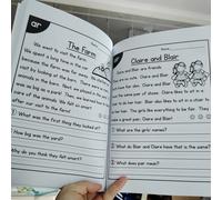 TEMU Libro de práctica de fonética de 99 páginas con pasajes de lectura y de escritura | Hojas de ejercicios de práctica de lectura de cuentos cortos de Root, papel, inglés