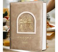 TEMU Libro de recetas de 150 páginas con cubierta impermeable - Ideal para escribir tus propias recetas, organizar tus recetas, cuaderno de cocina con diseño de noche estrellada, libro de recetas.