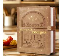TEMU Libro de Recetas de Lujo en de Cuero: 194 Páginas en para en la Cocina - Elegante Carpeta de 7'' X 9.5'' para Amantes de la Cocina (Marrón)