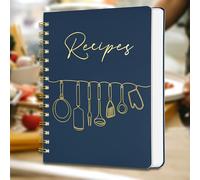 TEMU Libro de Recetas para Escribir Tus Propias Recetas - Libro de Recetas con Cubierta - con Pestañas de Índice para Amantes de la Cocina - 144 Páginas Azul Profundo