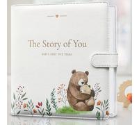 TEMU Libro de Recuerdos para Bebés - Niños y Niñas - Álbum de Primeros 5 Años - Diario Neutral o Álbum de Fotos - un Hito para desde los 5 Años