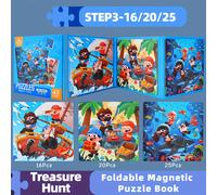 TEMU Libro de Rompecabezas Magnético para Niños - Juguete Educativo STEM con Ilustraciones Vibrantes, Diseño Portátil y Divertido, Regalo Ideal para Navidad, Halloween o , Construcción Resistente