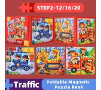 TEMU Libro de Rompecabezas Magnético Plegable Tres en Uno, Juguete Educativo para Desarrollar en Niños, Juego Divertido con Niveles de Dificultad , Regalo para y Fiestas