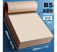 TEMU Libro de Súper con 320 Hojas/640 Páginas, Papel para Desprendible, Bloc de Notas, Líneas , Cuadrícula, , Bloque de Memoria Matricial de Puntos para Oficina Hogar