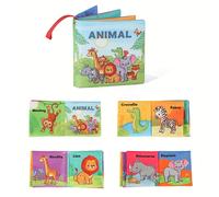 TEMU Libro de Tela Lavable y Resistente a Roturas de Páginas - Interactivo para y Niños con Animales, Frutas, Números y Colores - Libro de Aprendizaje Sensorial, Regalo de Navidad (Primer Libro de)