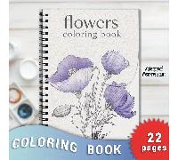 TEMU Libro para Colorear de Flores para Adultos - 8.3x11.2 Pulgadas, Libro Relajante con 22 Ilustraciones Artísticas para Aliviar la Ansiedad y la , Adecuado para Adolescentes y Adultos