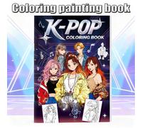 TEMU Libro para Colorear de K- Personajes de Anime y K-Pop - Libro de Actividades Artísticas para Adultos, Ideal para , Regalos de Navidad y Fans de K-Pop