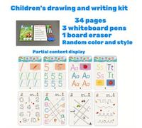 TEMU Libros de práctica de 34 páginas para aprender a sujetar | 3 plumas borrables, entrenamiento educativo de dibujo y control de , materiales de aprendizaje educativos, libros de aprendizaje