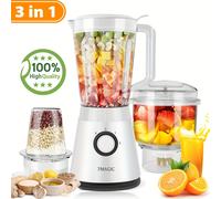 TEMU Licuadora de gran capacidad de 1500ML, de alimentos 3-en-1, picadora de carne, exprimidor de jugos para cocina y verduras en casa, en casa, , , de leche, slush de hielo