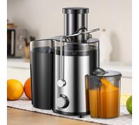 TEMU Licuadoras para Cocina, Extractor de Jugos Centrífugo de 800W con Ancha y 3 Boquillas de Alimentación para , Fácil de Limpiar, Acero Inoxidable, (Negro)