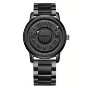 TEMU LIGE reloj de tecnología negra y diseño moderno, reloj de cuarzo para hombres con de levitación magnética y diseño sin , reloj unisex para hombres y mujeres