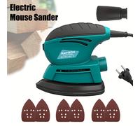 TEMU Lijadora Eléctrica de Ratón, 130W 14000RPM con 6 Láminas de (P80/P120/), Lijadora Manual para Madera con Recolector de Polvo, Máquina de Lijado