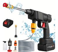 TEMU Limpia de presión inalámbrica de 30 bares, con pistola de agua de pulverización, para de coches, máquina de limpieza de agua de presión, compatible con batería de 18V de Makita.