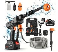 TEMU Limpia de presión inalámbrica pistola generadora de spray eléctrico limpiadora de jardín patio lavadora para batería Makita de 21V