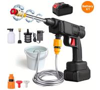 TEMU Limpiador a presión inalámbrico de 200 W y 35 bares, pistola pulverizadora de agua, máquina de limpieza de agua a presión para de coches, compatible con batería Makita de 18 V