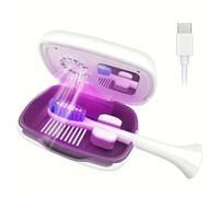 TEMU Limpiador de cepillos de dientes USB para una persona con función de secado y espejo incorporado - Portátil para el hogar, y los viajes - en azul y .