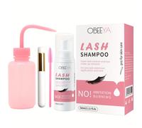 TEMU Limpiador De Pestañas, Espuma De Champú Y Botella De Enjuague Y Cepillos Para Limpiar Los Párpados, Sin Parabenos Ni Sulfatos, Para Uso En Salones Y En Casa