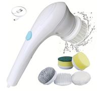 TEMU Limpiador Eléctrico Giratorio, Cepillo de Limpieza para Baño/ de Ducha/Bañera/Azulejo/Suelo/Ventana Recargable sin Cable con Cabezales de Escobilla Intercambiables
