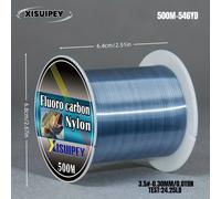 TEMU Línea de Pesca de Nylon Recubierta de Carbono de 500m/546YD con de Fibra de Carbono Transparente - Línea Principal de Visibilidad para Pesca en Hielo, Pesca con , Uso en Agua / - , Duradera