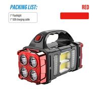 TEMU Linterna de Búsqueda LED Recargable, Linterna Portátil, Foco Manual y Luz Lateral, de Luz para Acampar, Pescar, Trabajar y Emergencias
