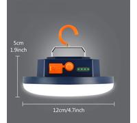 TEMU Linterna de Camping con Batería de Litio Recargable y LED, Lámpara Portátil para Tienda de Campaña en Emergencia con Acabado de Plástico , 2 y Frío, 15W, Control por Botón, Función SOS