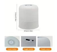 TEMU Linterna de Noche con USB con Control Táctil, Cambio entre Luz /Fria/Blanca, Ajustable para Dormitorio, Mesa de Café y - Regalo Ideal para Navidad o