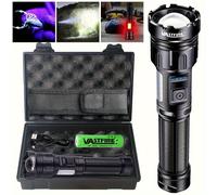 TEMU Linterna de potencia, súper + UV, luz de trabajo, luz para rastreo de sangre y detección de orina de mascotas, gatos y perros, linterna táctica con base magnética, para caza y camping