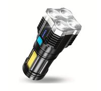 TEMU Linterna de recargable LED, luminosidad, equipada con 4 lámparas, una batería de litio USB, con un cable USB, portátil para acampar de noche, senderismo y uso de emergencia.