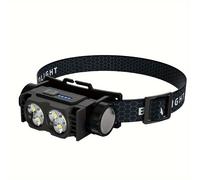 TEMU Linterna Frontal Portátil Ultrabrillante de 1 Pieza con USB, Pantalla de Carga LED, Soporte para Ajuste de 3 de Iluminación, Batería Grande y Larga Duración, Funciona en (Batería Incluida)