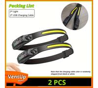 TEMU Linterna Frontal Recargable de 1/2 piezas, Linterna LED con Haz Ancho de 230°, y Resistente al , Antorchas Libre Recargables por USB para Correr al , Pesca y Senderismo