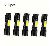 TEMU Linterna LED de 2-5 piezas, linterna mini recargable con imán magnético, luz de autodefensa, 5 de iluminación, luz exterior