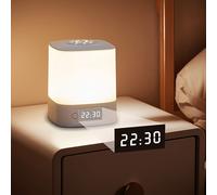 TEMU Linterna LED Inteligente con Reloj - Luz Nocturna Recargable USB/Enchufable, Batería Integrada de 1200mAh, Ajuste de por Larga Presión, Luz para Dormitorio y Escritorio, Lampara de Mesita