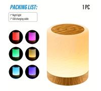 TEMU Linterna LED Nocturna, Lámpara de Mesa Táctil Regulable, Portátil con de Luz y RGB, Recargable USB, Ideal para Baño, Pasillo, Sala y Dormitorio