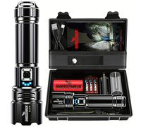 TEMU Linterna LED Shadowhawk, Linterna táctica súper , Recargable por USB con CREE XHP70.2, 5 de iluminación, Ideal para camping, senderismo y situaciones de emergencia