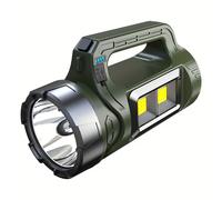 TEMU Linterna LED ultrabrillante - luz portátil de luminosidad, linterna para camping, ultra , carga solar+USB, haz , lámpara de trabajo y al con batería móvil