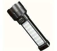 TEMU Linterna Solar Multifunción con Luz Estroboscópica de Emergencia, LED de Luminosidad, Batería de Gran Capacidad y Carga Rápida