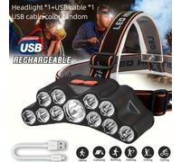 TEMU Linternas equipadas de 1-3, faros LED recargables por USB ultrabrillantes - 4 ajustables para acampar, pesca nocturna y emergencias, duraderos con útil de la batería - ideales para al