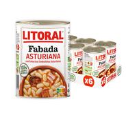 TEMU LITORAL Fabada Asturiana - Plato Preparado de Fabada Asturiana Sin Gluten - Pack de 6x420 g