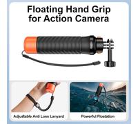 TEMU Llano Empuñadura Flotante Palo Monopié Subacuático para 360, GoPro Hero 13 12 11 10 9, AKASO, 6, Accesorios de Montaje de Manija para Cámara de Acción